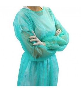 TST NON-STERILE GOWN ELASTIC CUFF 20 G GREEN (10 UNIT)