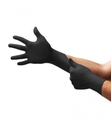 GUANTE NITRILO NEGRO LUNA S/P (100 UNID)