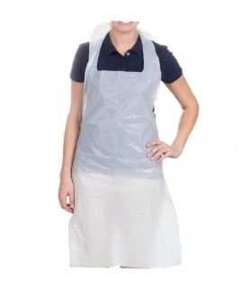 WHITE POLYETHYLENE APRON (100 UNITS)