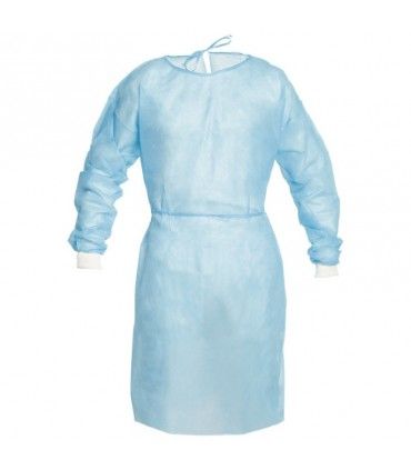 BATAS ESTÉRILES CON PUÑO TRICOT AZUL CLARO 38 GR (1 UNID)