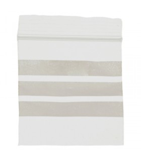 BAG WITH ZIP CLOSURE AND WHITE BANDS