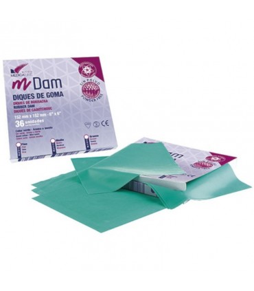 DIQUES DE GOMA VERDES (36 UNID)