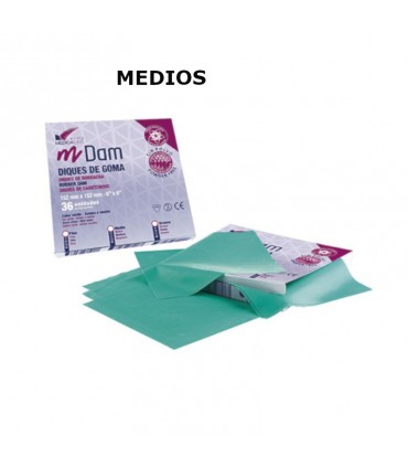 DIQUES DE GOMA VERDES (36 UNID)