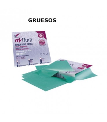 DIQUES DE GOMA VERDES (36 UNID)