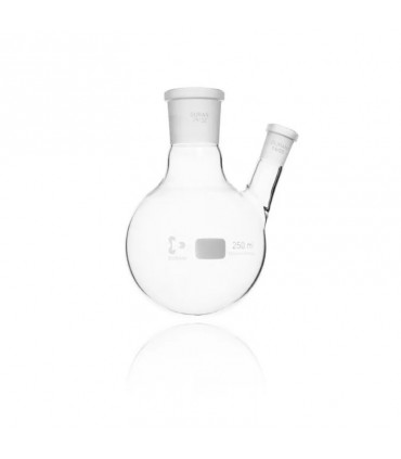 MATRAZ FONDO REDONDO 25mL 2 BOCAS 14/23 -14/23