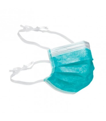 GREEN SURGEON MASKS WITH 3-LAYER TAPES (50 UNITS)